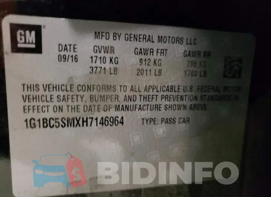 1G1BC5SMXH7146964 Photo# 12