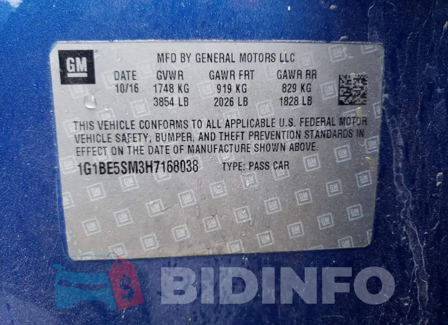 1G1BE5SM3H7168038 Photo# 13