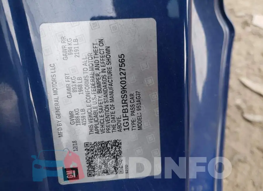 1G1FB1RS9K0127565 Photo# 12
