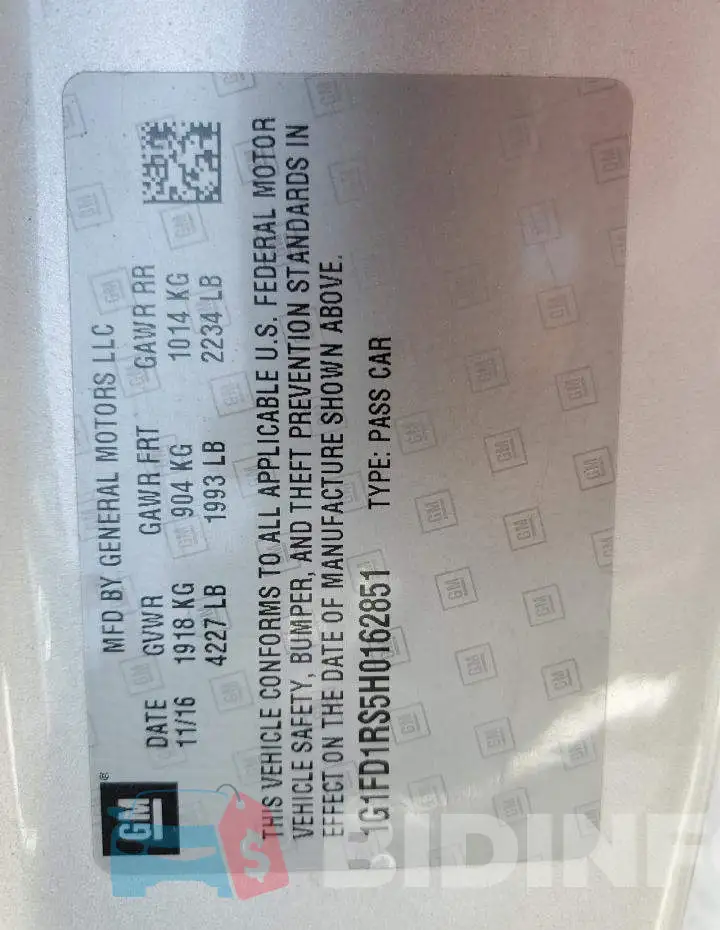 1G1FD1RS5H0162851 Photo# 12