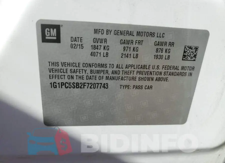 1G1PC5SB2F7207743 Photo# 12