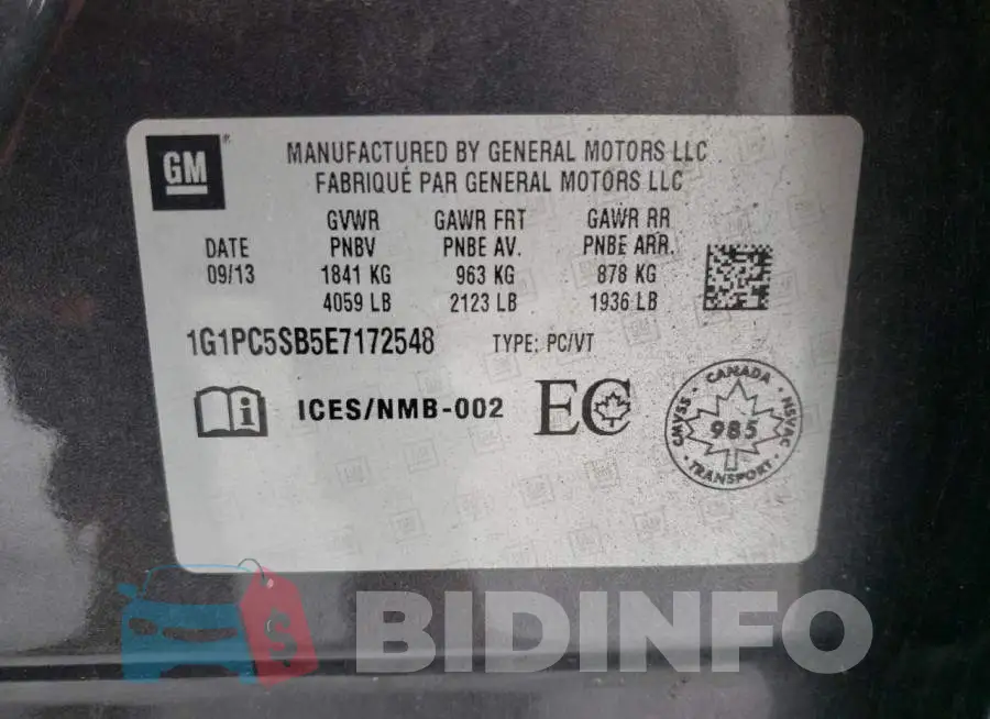 1G1PC5SB5E7172548 Photo# 12