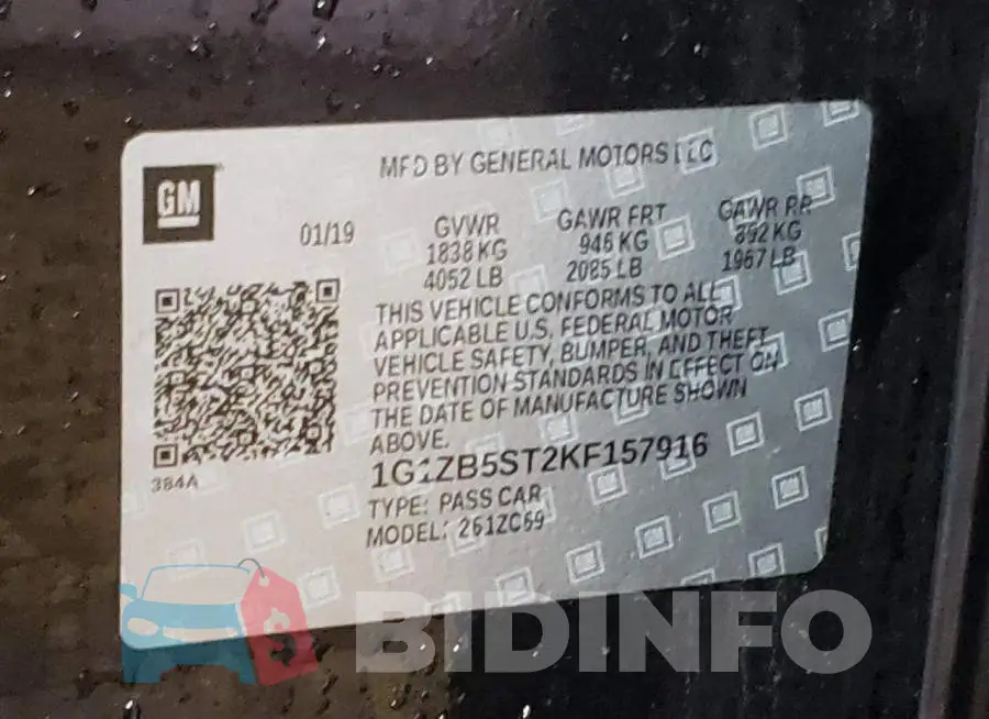 1G1ZB5ST2KF157916 Photo# 12