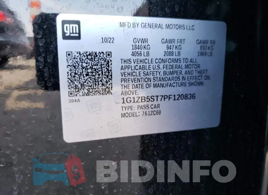 1G1ZB5ST7PF120836 Photo# 12