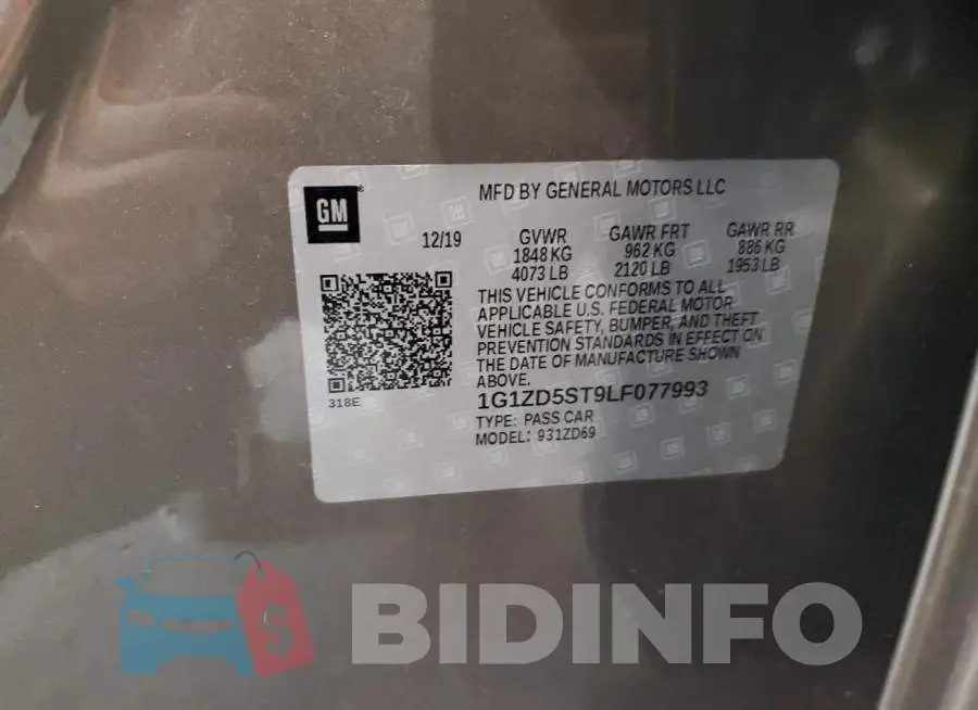 1G1ZD5ST9LF077993 Photo# 12