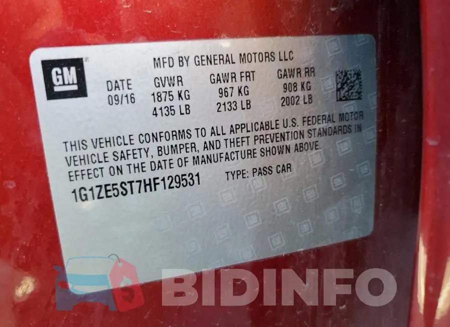 1G1ZE5ST7HF129531 Photo# 12