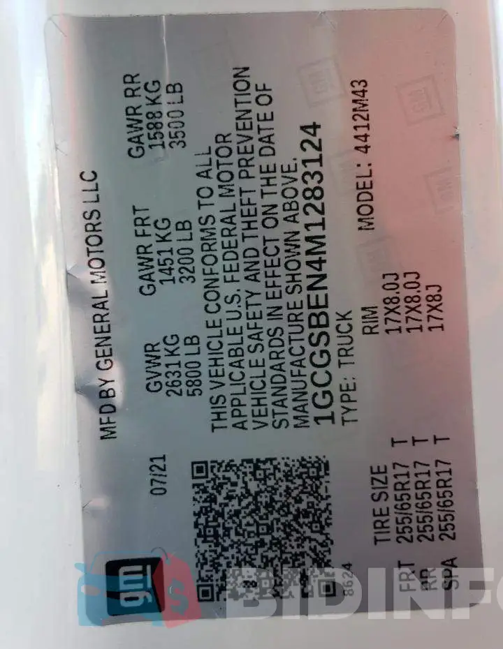 1GCGSBEN4M1283124 Photo# 12