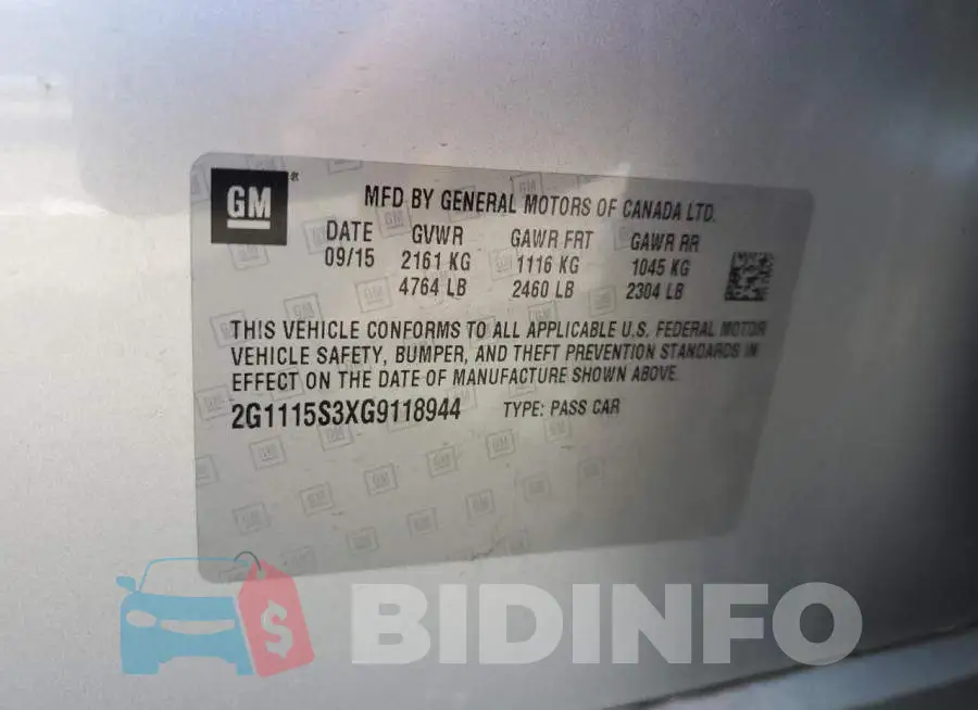 2G1115S3XG9118944 Photo# 12
