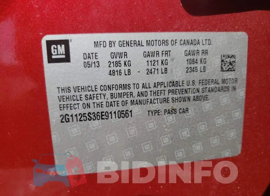 2G1125S36E9110561 Photo# 12