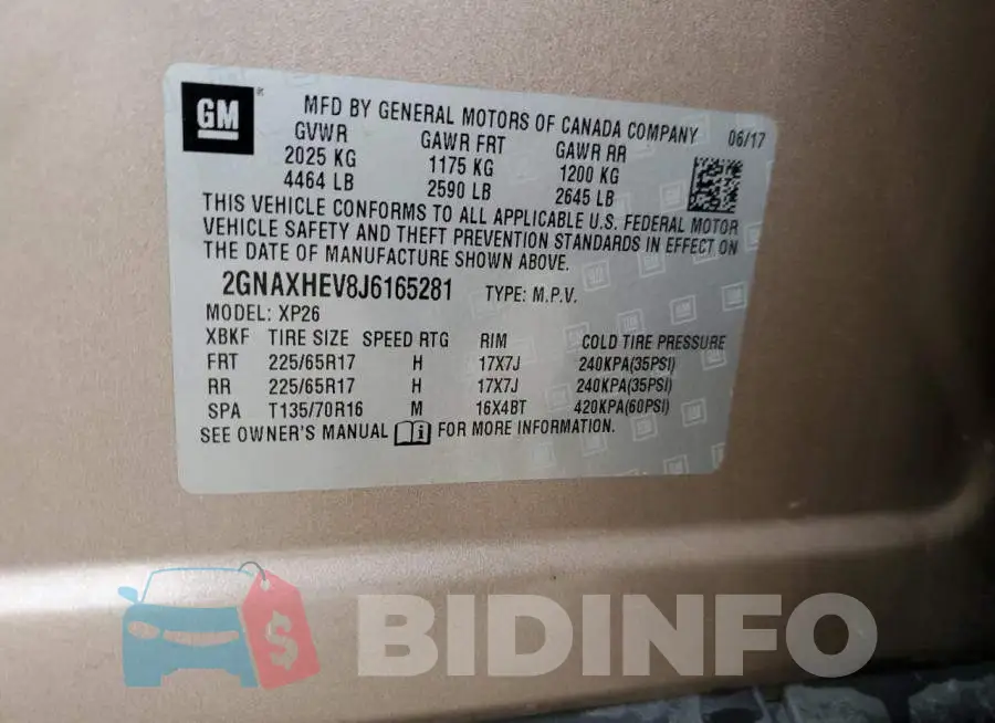 2GNAXHEV8J6165281 Photo# 12