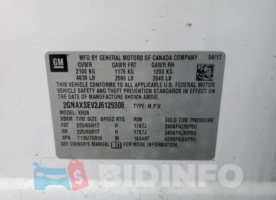 2GNAXSEV2J6129308 Photo# 13
