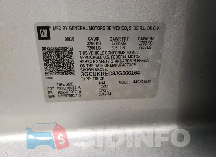 3GCUKREC8JG566164 Photo# 12