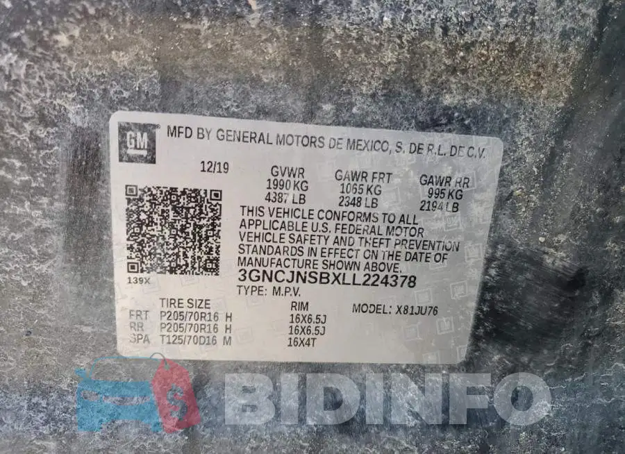 3GNCJNSBXLL224378 Photo# 13