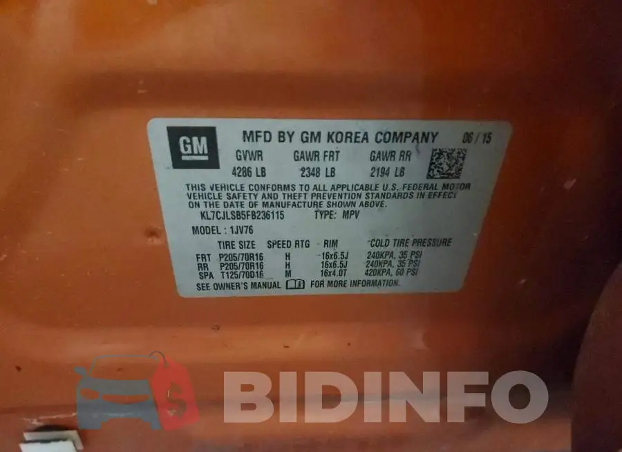 KL7CJLSB5FB236115 Photo# 13