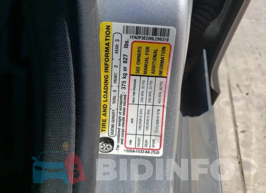 1FADP3E20HL299319 Photo# 12