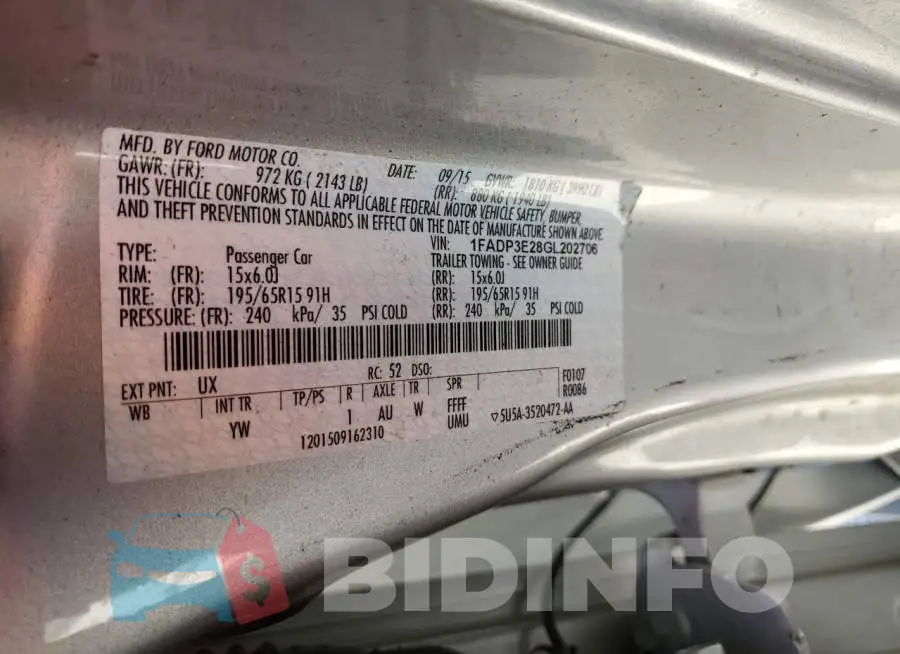 1FADP3E28GL202706 Photo# 12