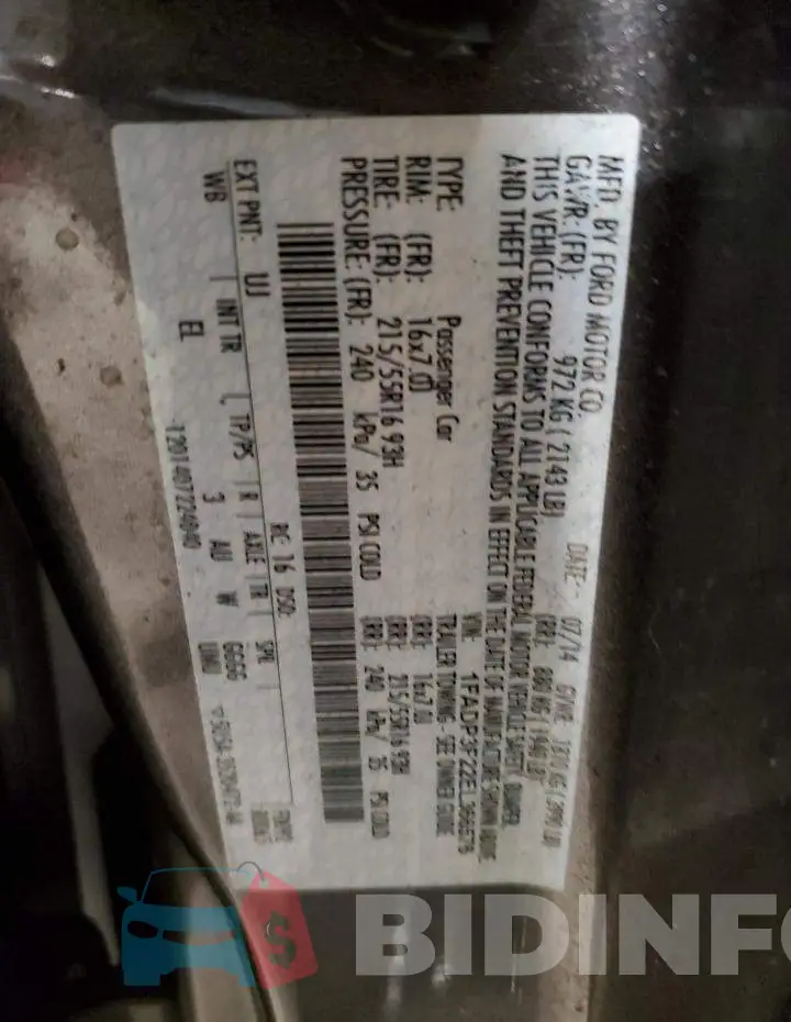 1FADP3F22EL366576 Photo# 12