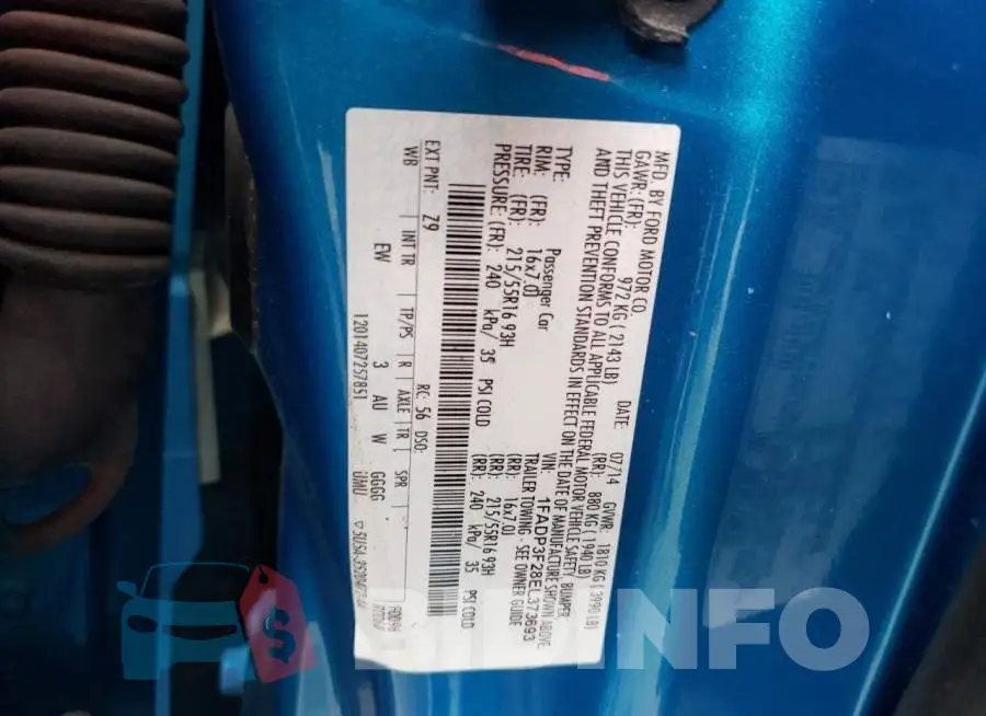1FADP3F28EL373693 Photo# 12
