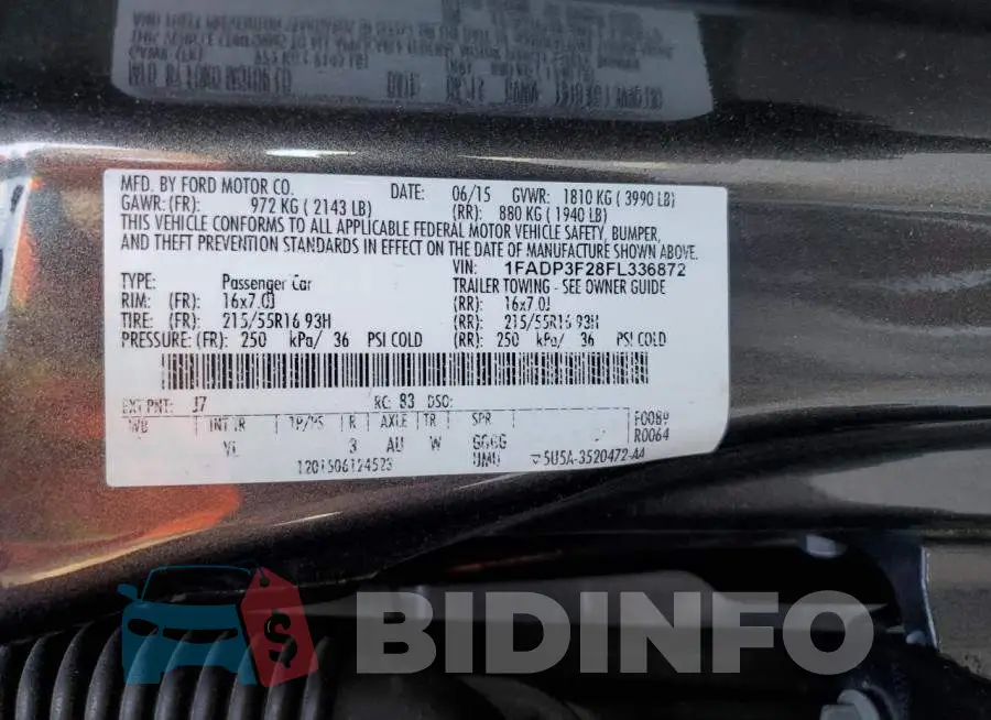 1FADP3F28FL336872 Photo# 12