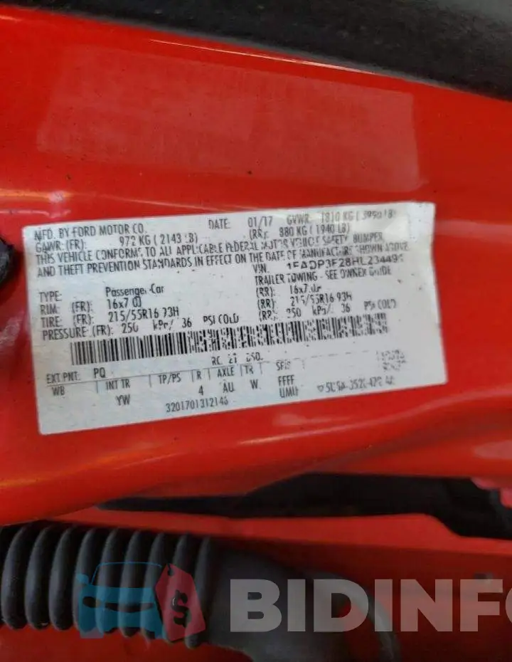 1FADP3F28HL234491 Photo# 12
