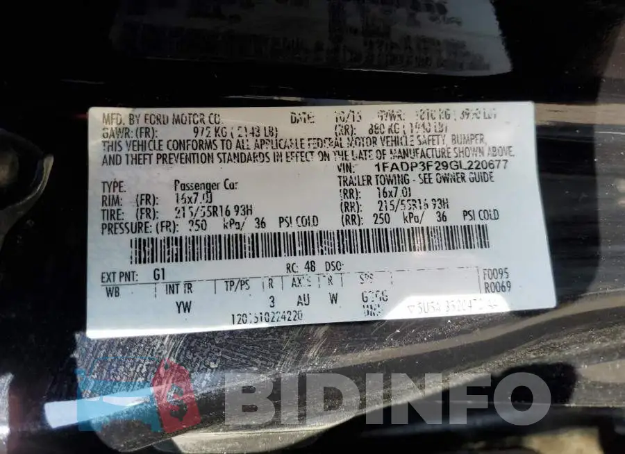 1FADP3F29GL220677 Photo# 12