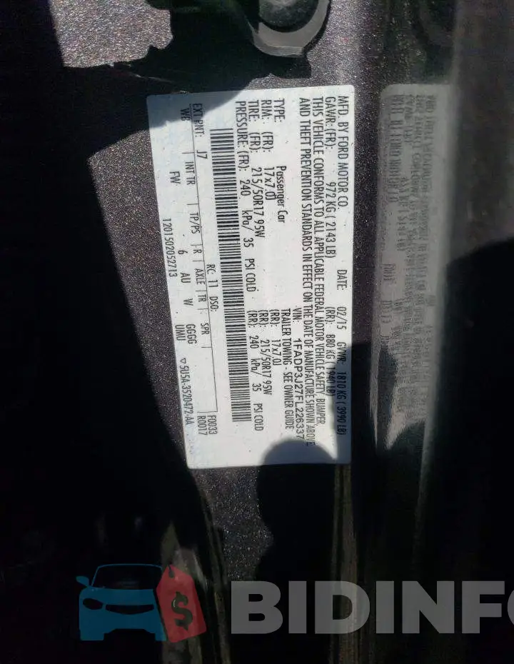 1FADP3J27FL226337 Photo# 12