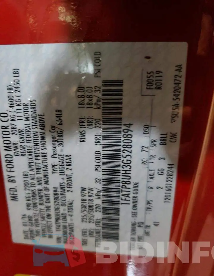 1FATP8UH3G5280894 Photo# 13