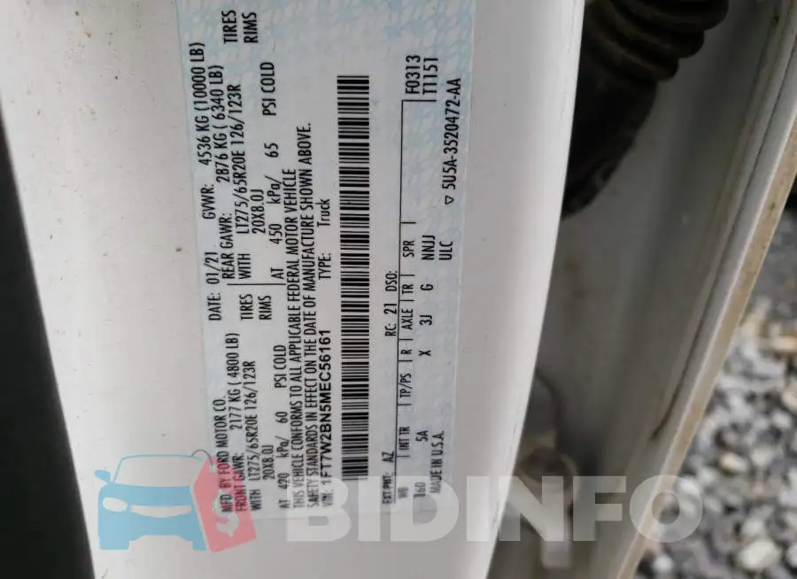 1FT7W2BN5MEC56161 Photo# 12
