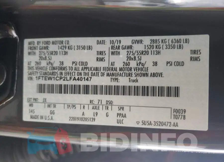 1FTEW1CP2LFA40147 Photo# 12