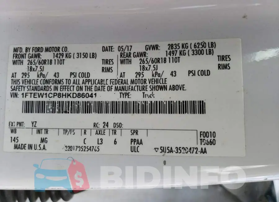 1FTEW1CP8HKD86041 Photo# 12