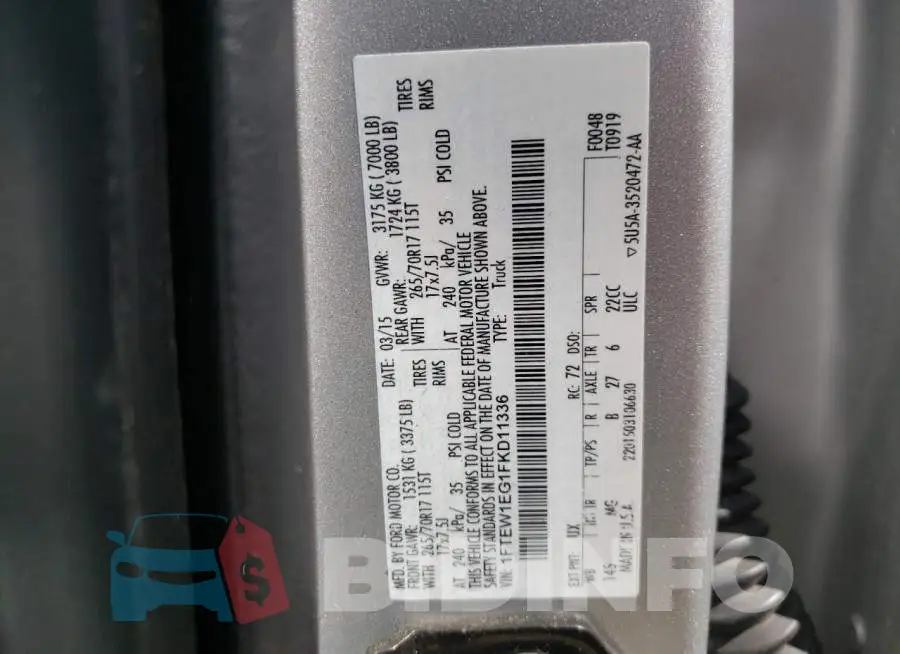 1FTEW1EG1FKD11336 Photo# 10