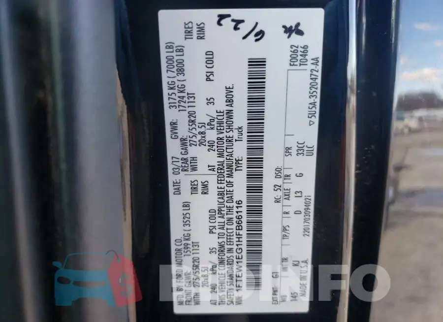 1FTEW1EG1HFB66116 Photo# 12