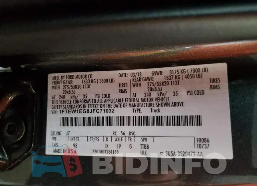 1FTEW1EG8JFC71032 Photo# 12