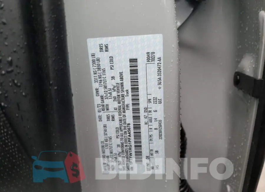 1FTFW1RG1PFA45678 Photo# 12