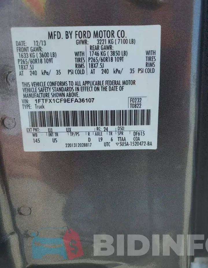 1FTFX1CF9EFA36107 Photo# 12