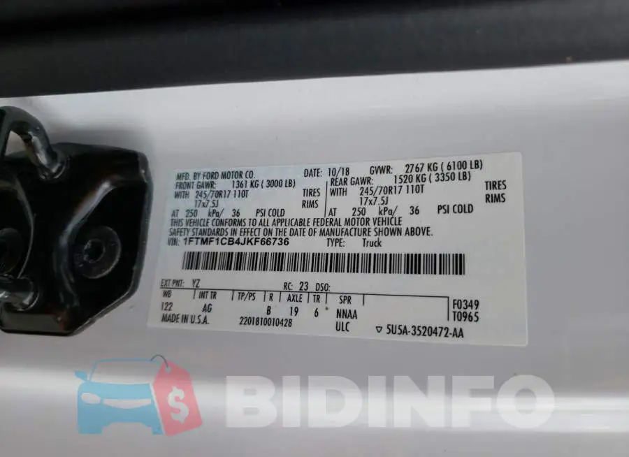 1FTMF1CB4JKF66736 Photo# 12
