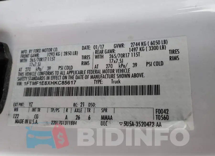 1FTMF1E8XHKC85617 Photo# 12