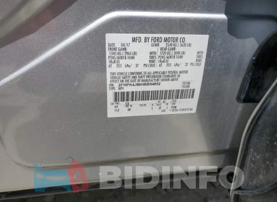 2FMPK4J86HBB94852 Photo# 13