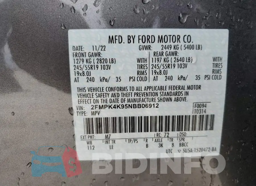 2FMPK4K95NBB06912 Photo# 13