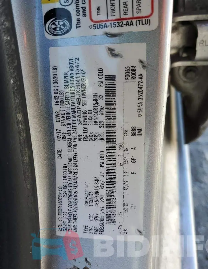 3FADP4BJXHM115472 Photo# 12