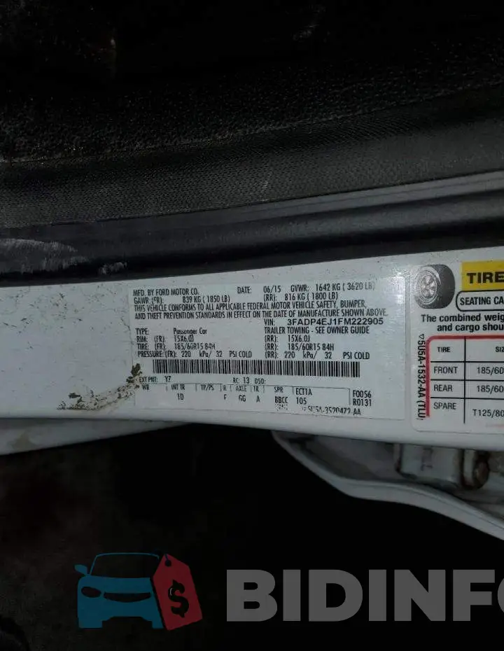 3FADP4EJ1FM222905 Photo# 12