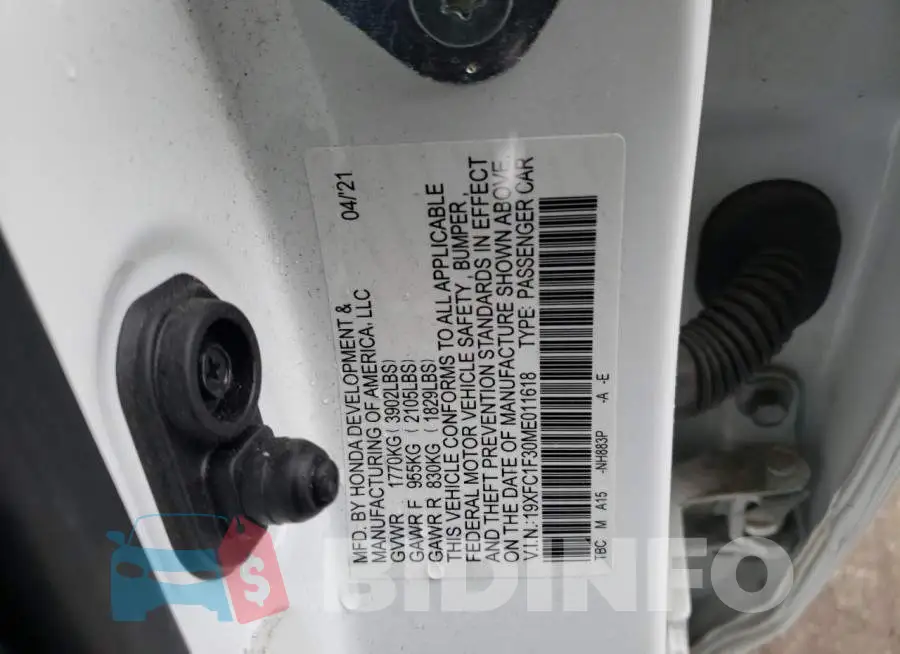 19XFC1F30ME011618 Photo# 12
