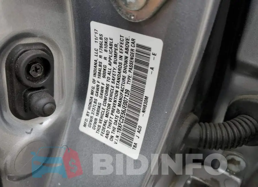 19XFC2E56JE007139 Photo# 13