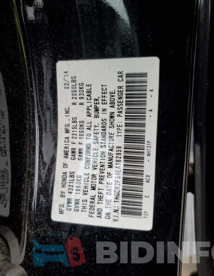 1HGCR2F54EA162959 Photo# 13