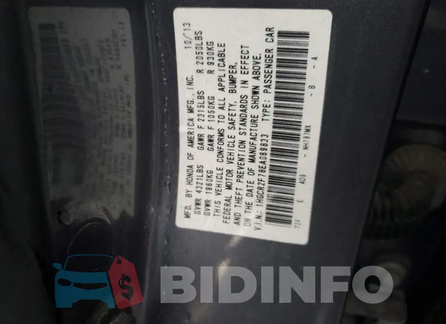 1HGCR2F78EA069833 Photo# 13
