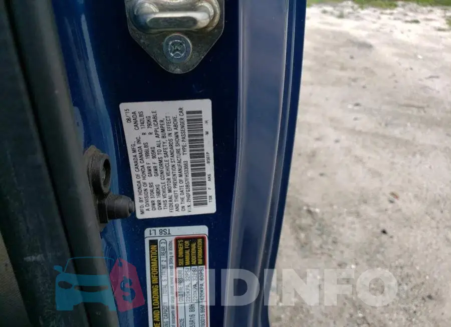 2HGFG3B57FH533663 Photo# 13