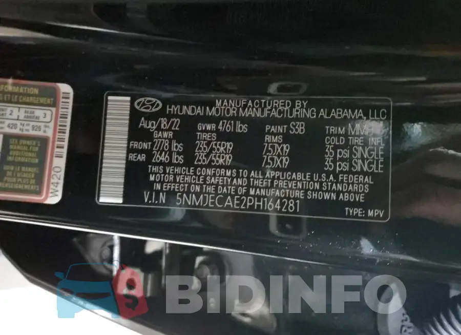 5NMJECAE2PH164281 Photo# 13