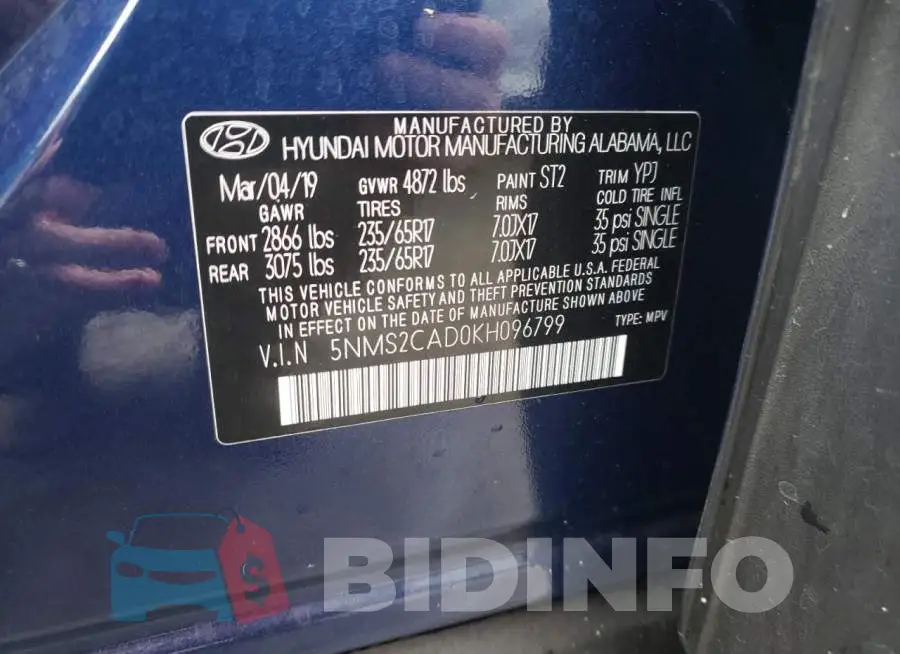 5NMS2CAD0KH096799 Photo# 10