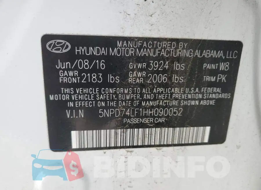 5NPD74LF1HH090052 Photo# 13