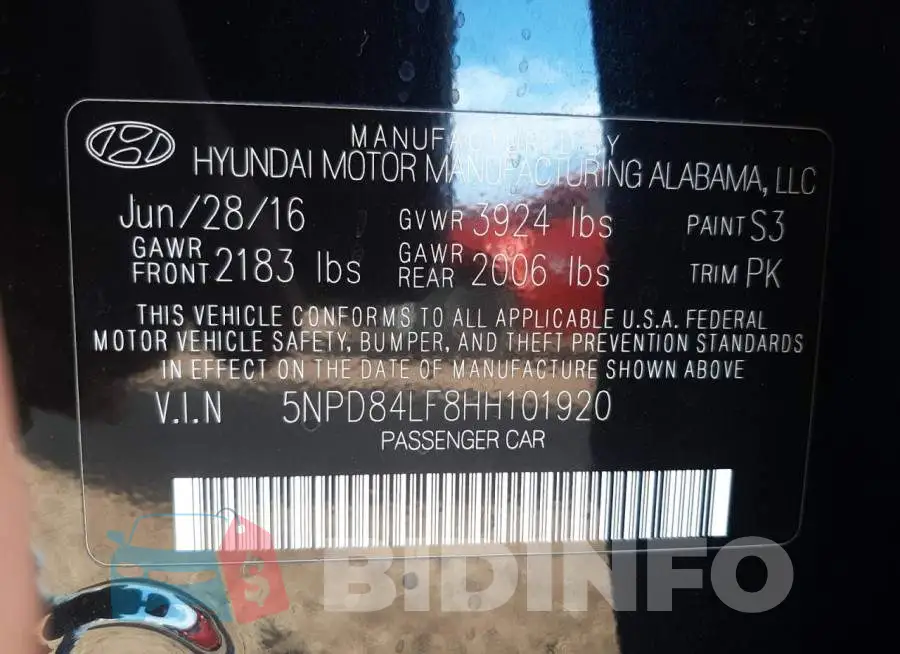 5NPD84LF8HH101920 Photo# 12